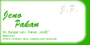 jeno pakan business card